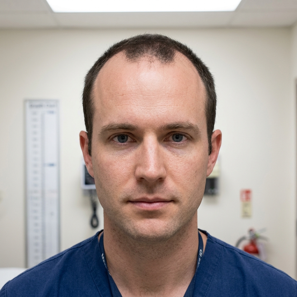 Before — زراعة شعر DHI — 2500 بصيلة (خط الشعر)